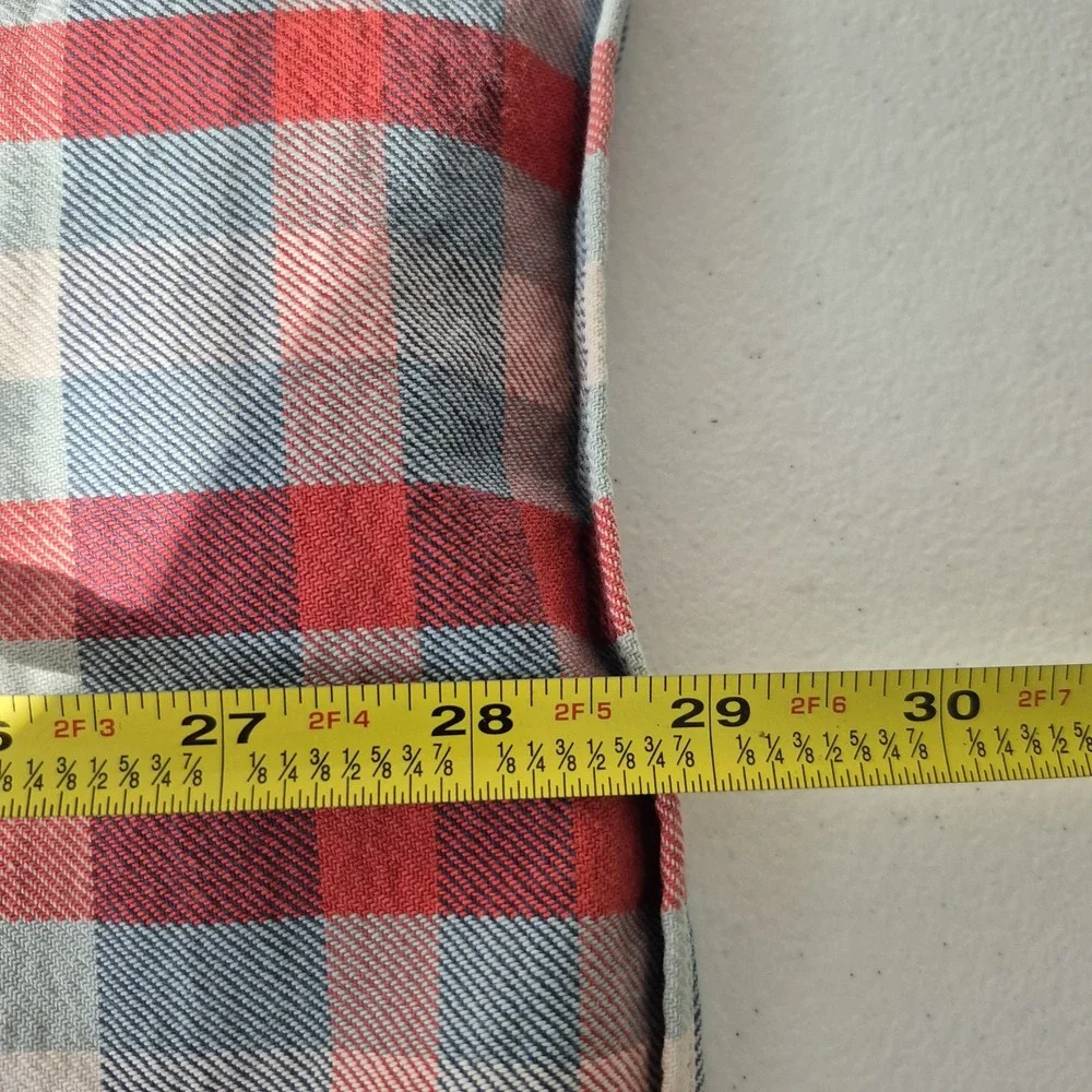J Crew Shirt Mens‎ Large Red Blue Plaid Heavyweight Flannel Button Up Casual